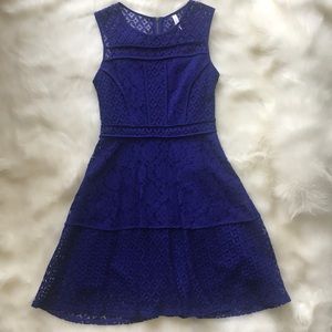 A-Line Grape Purple Lace Dress